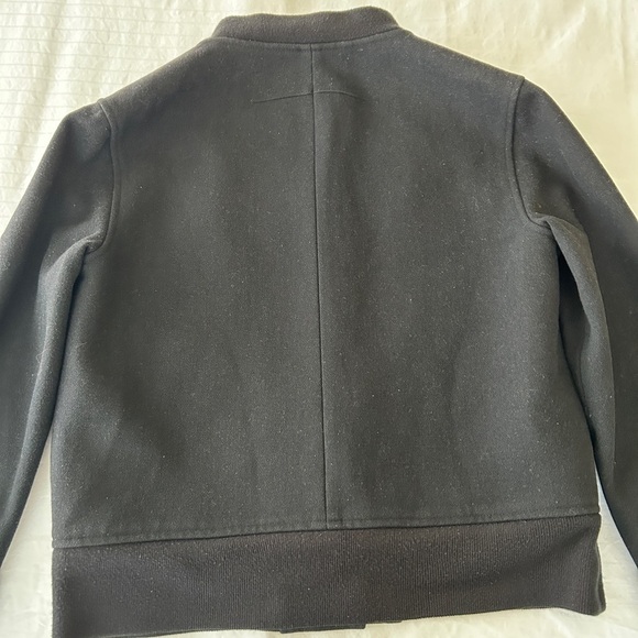 Kate Spade Saturday Bomber Jacket Black Wool Varsity Snap Front size Medium - Picture 11 of 16